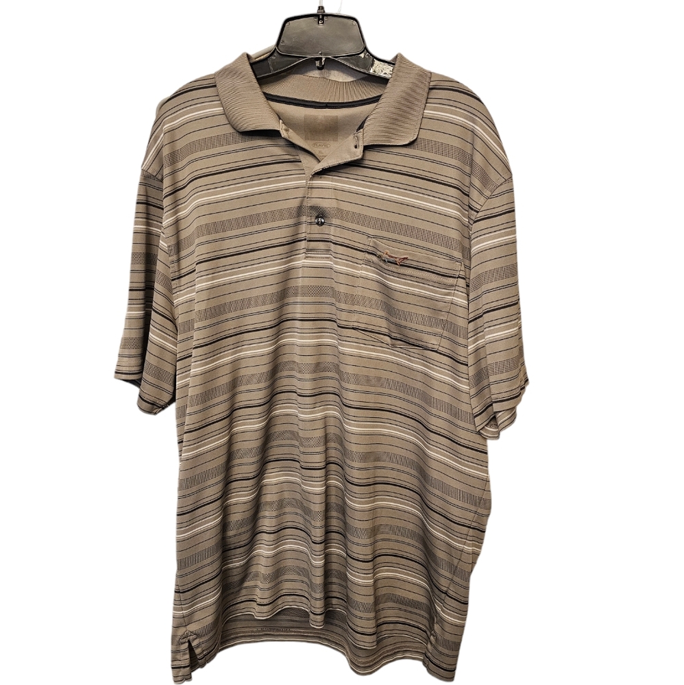 Greg Norman men's beige/tan golf polo